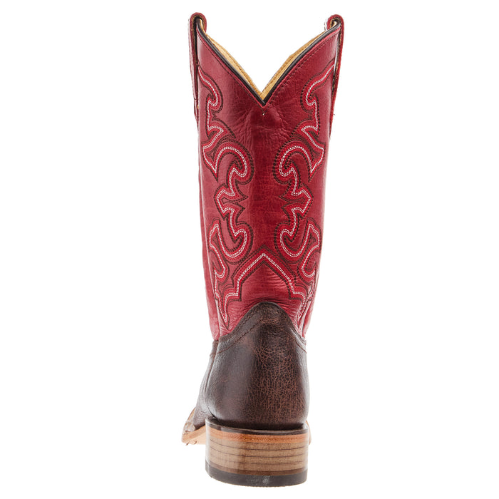 Corral Brown And red Square Toe Boots