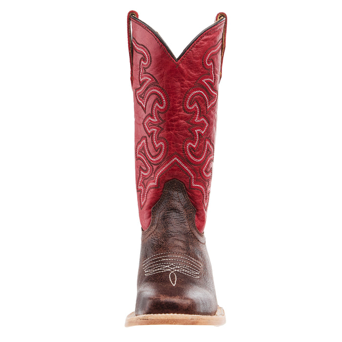 Corral Brown And red Square Toe Boots