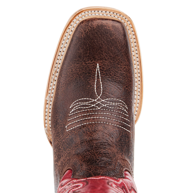 Corral Brown And red Square Toe Boots