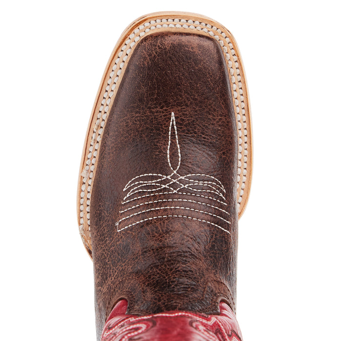 Corral Brown And red Square Toe Boots