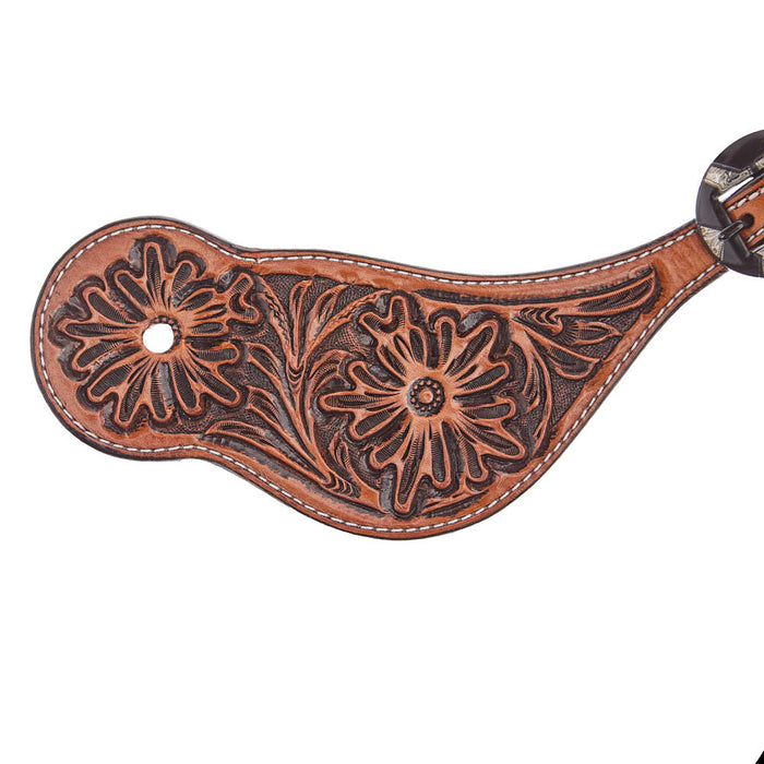 Tomahawk Floral Dark Oil Spur Straps