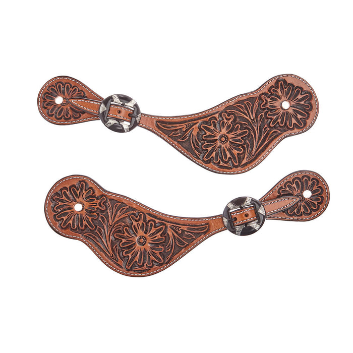 Tomahawk Floral Dark Oil Spur Straps