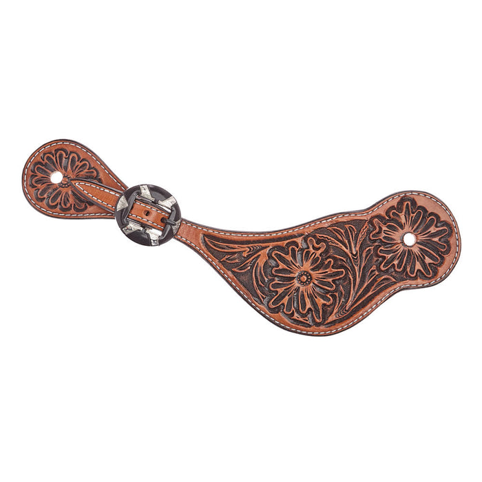 Tomahawk Floral Dark Oil Spur Straps