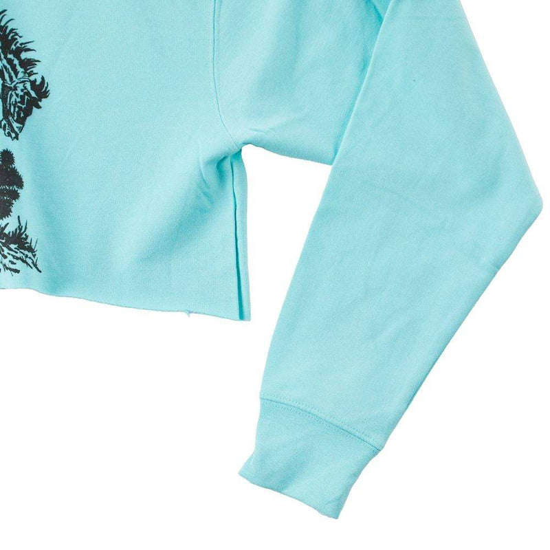 The Whole Herd Women's Buck Em Blue Cropped Hoodie