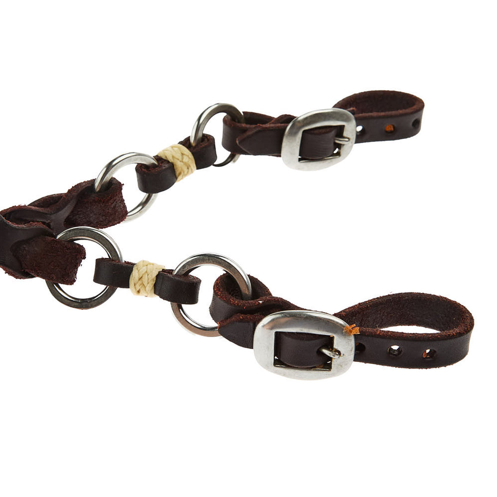 Tomahawk Rope Rein with Rings and Rawhide with Buckle End