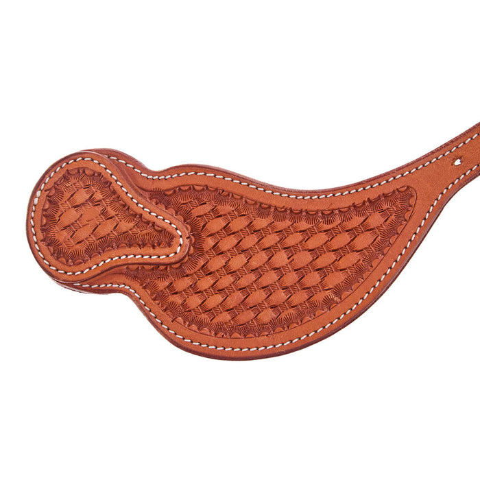 Tomahawk Silver Buckle Shaped Tooled Spur Strap