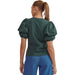 Entro Women's Hunter Green Bubble Sleeve Top