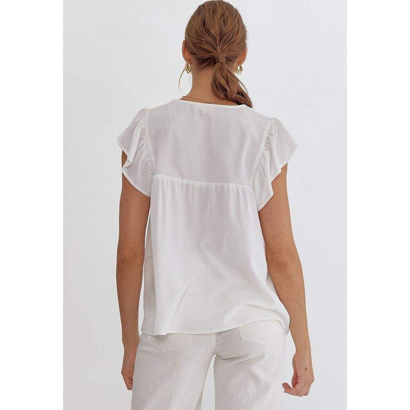 Entro Women's White Sleeveless Top