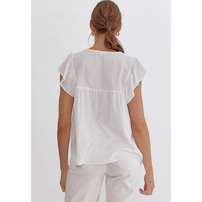 Entro Women's White Sleeveless Top