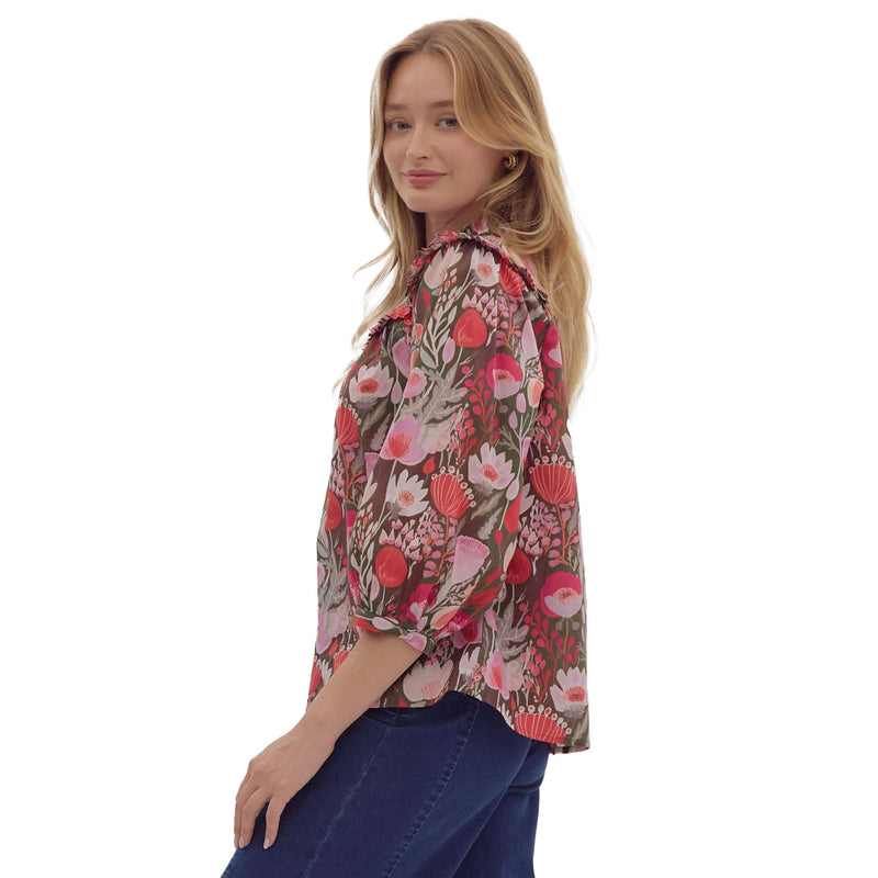 Entro Womens Ruby Print Top