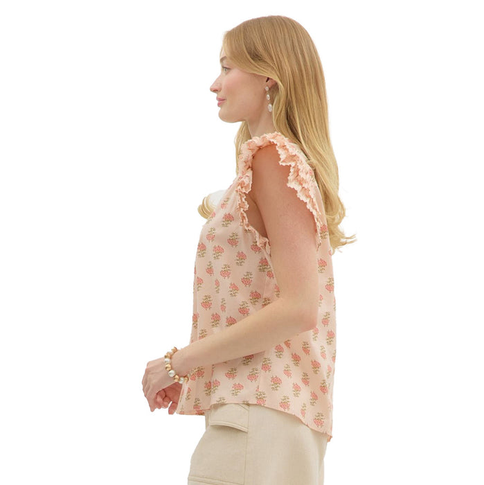 Entro Women's Peach Print Top
