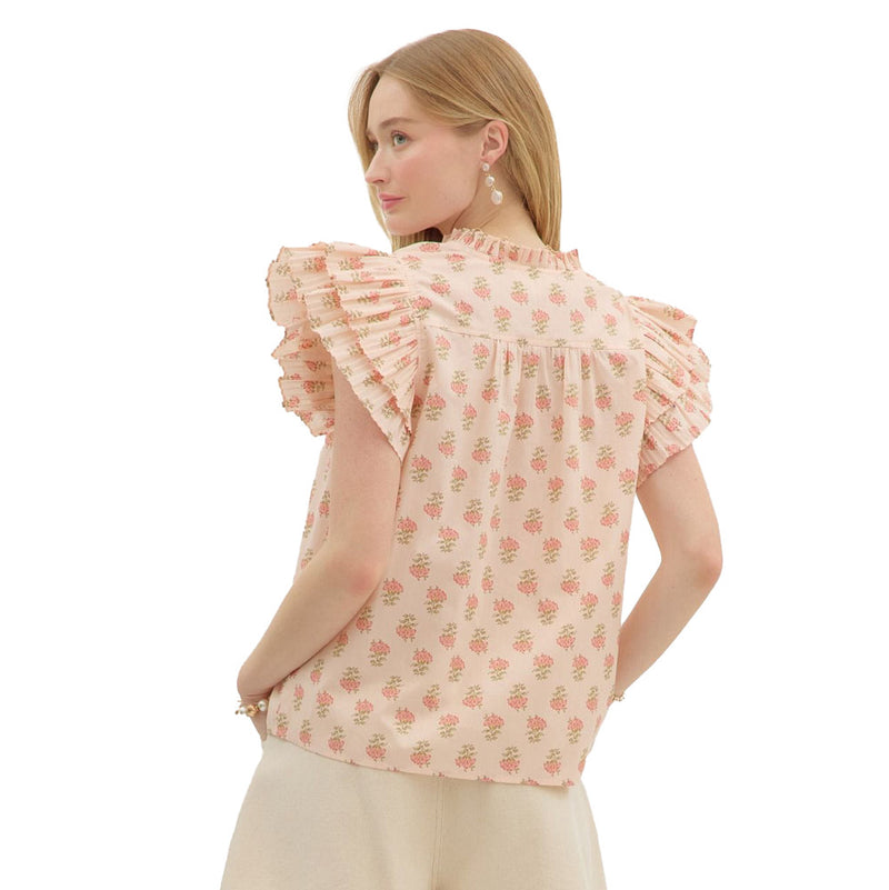 Entro Women's Peach Print Top