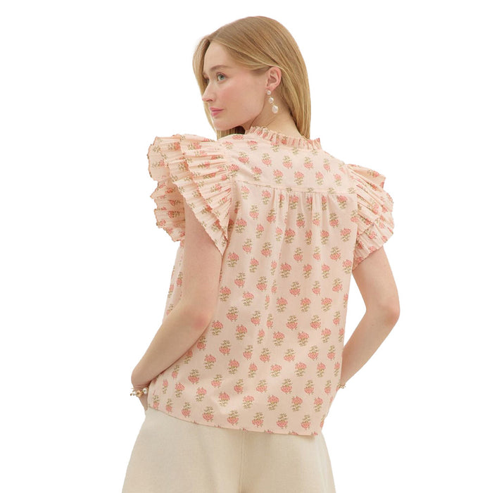 Entro Women's Peach Print Top