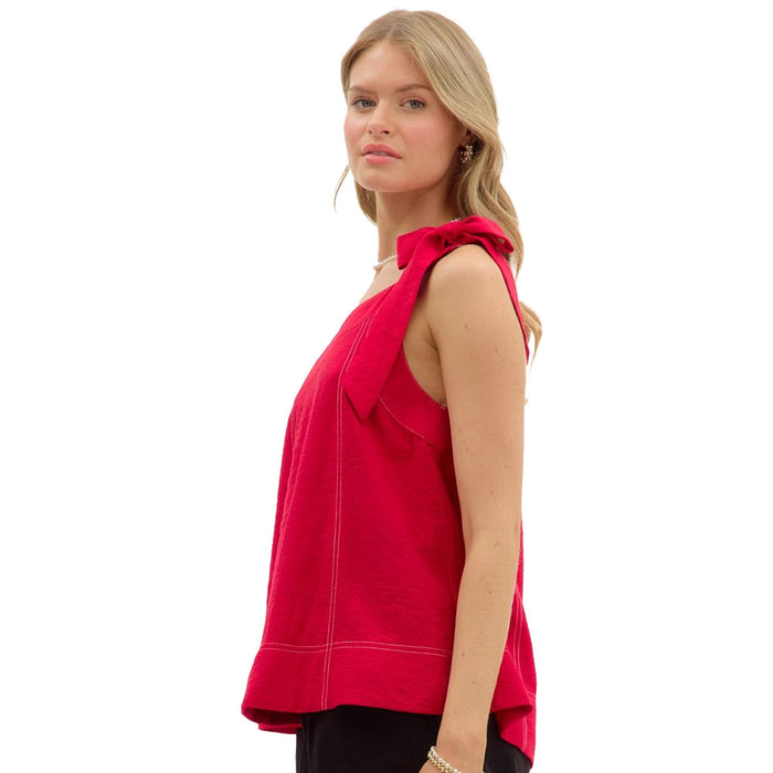 Entro Women's Red One Shoulder Top
