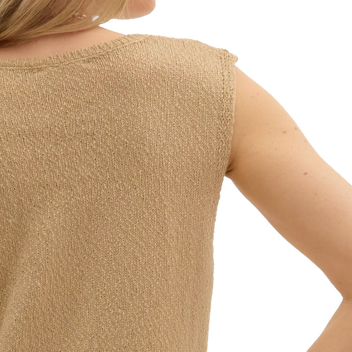 Entro Women's Tan High Side Slit Top