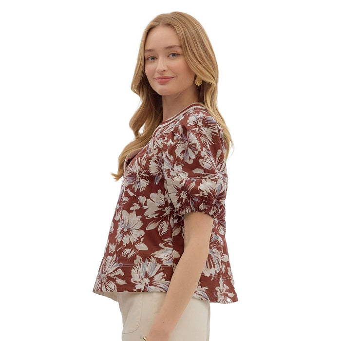 Entro Women's Wine Print Top