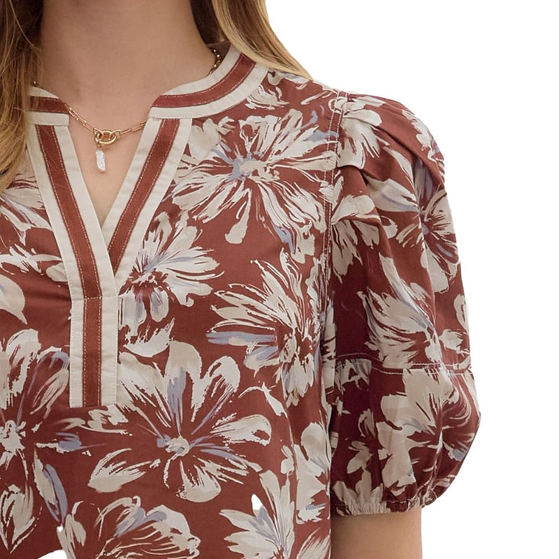 Entro Women's Wine Print Top