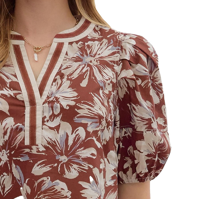 Entro Women's Wine Print Top