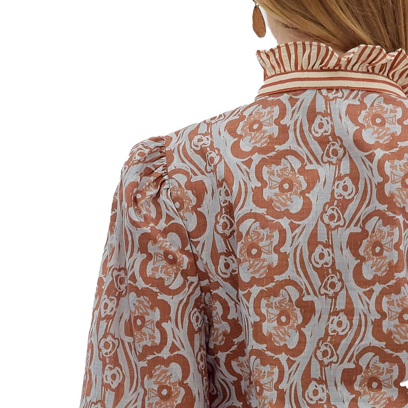 Entro Women's Camel Print Long Sleeve Top