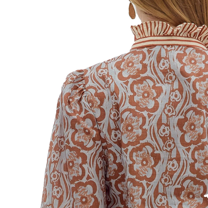 Entro Women's Camel Print Long Sleeve Top