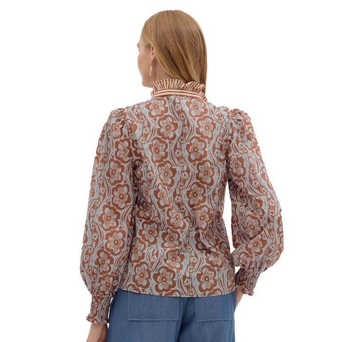 Entro Women's Camel Print Long Sleeve Top