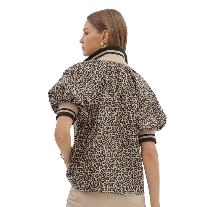 Entro Women's Taupe Puff Sleeve Top