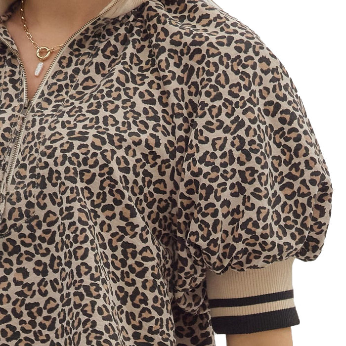 Entro Women's Taupe Puff Sleeve Top