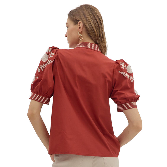 Entro Women's Brick Short Sleeve Top