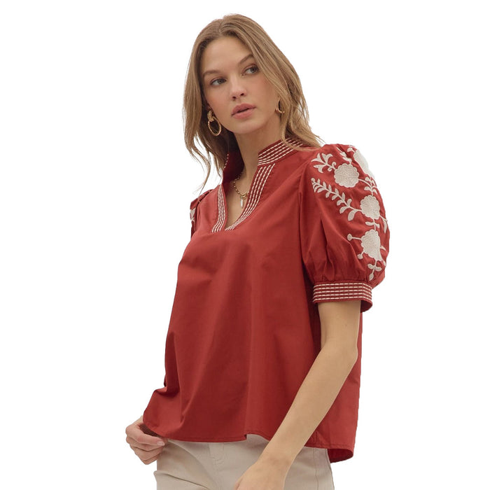 Entro Women's Brick Short Sleeve Top
