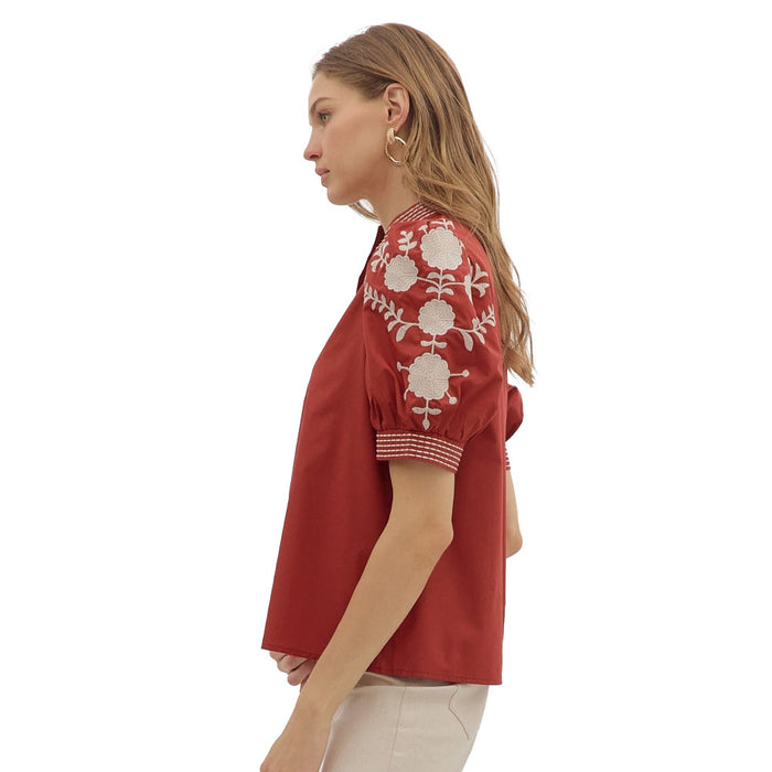 Entro Women's Brick Short Sleeve Top