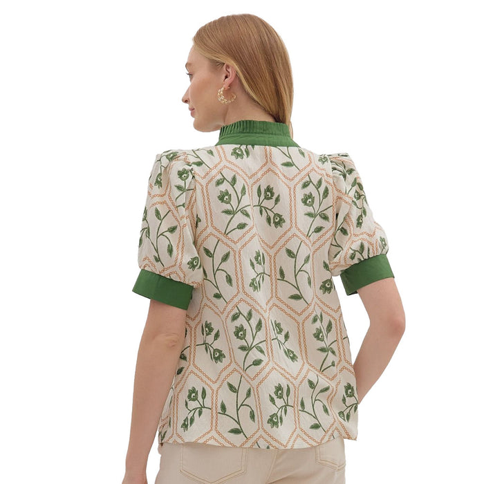 Entro Women's Olive Print Top