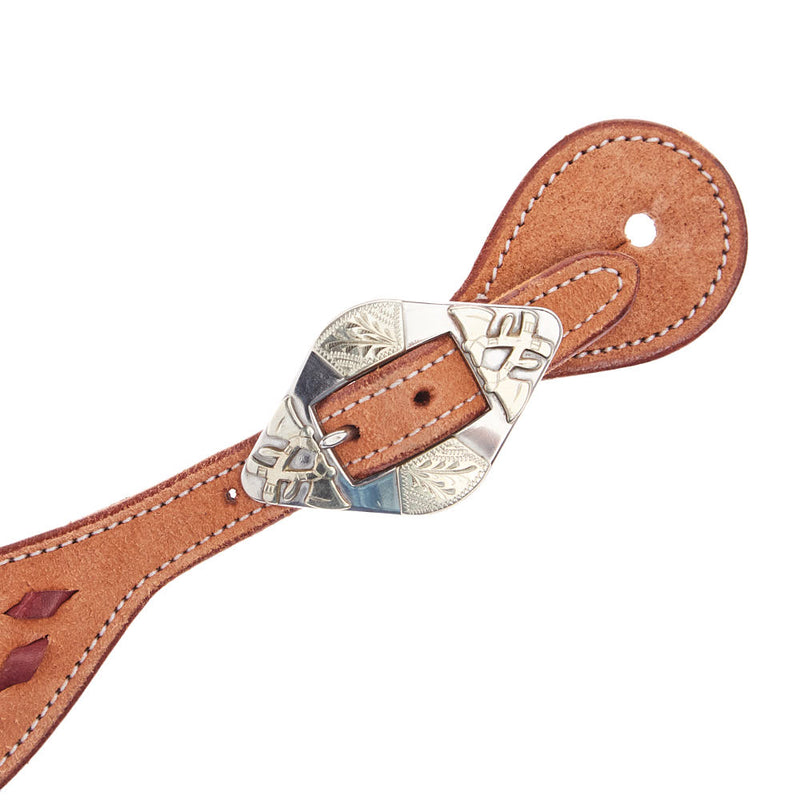 Tomahawk Spur Strap Shaped Roughout with Buckstitch
