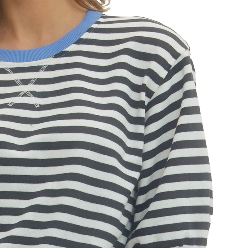 Entro Women's Black Stripe Cuff Sleeve Top