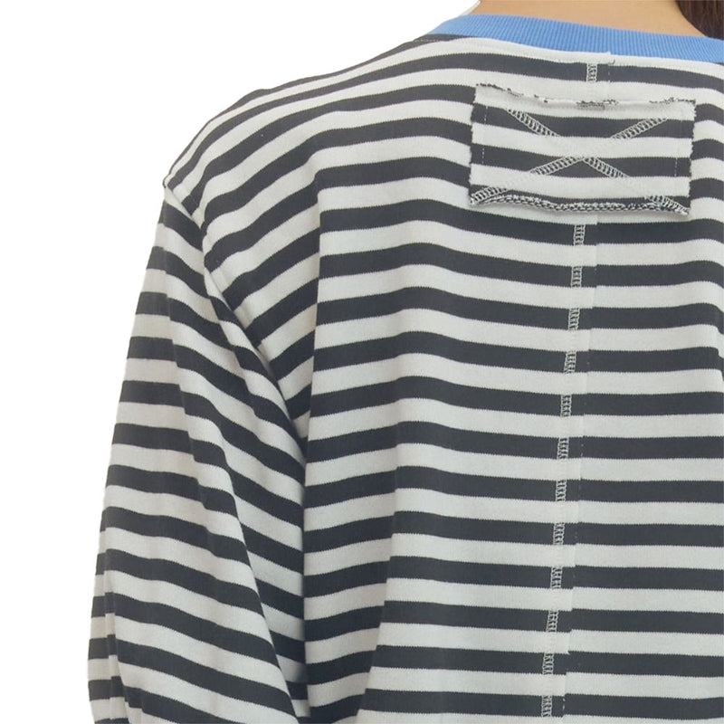 Entro Women's Black Stripe Cuff Sleeve Top