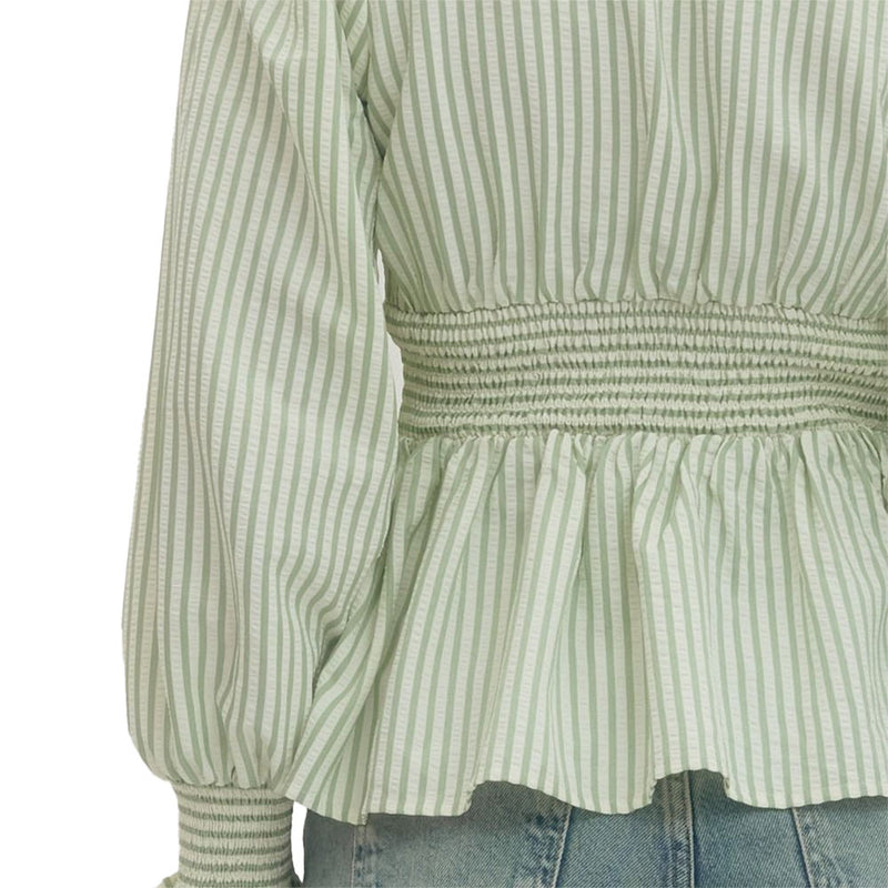 Entro Women's Sage Stripe Zip Up Top