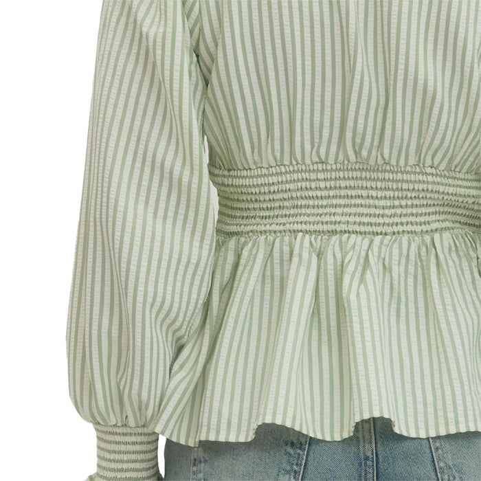 Entro Women's Sage Stripe Zip Up Top