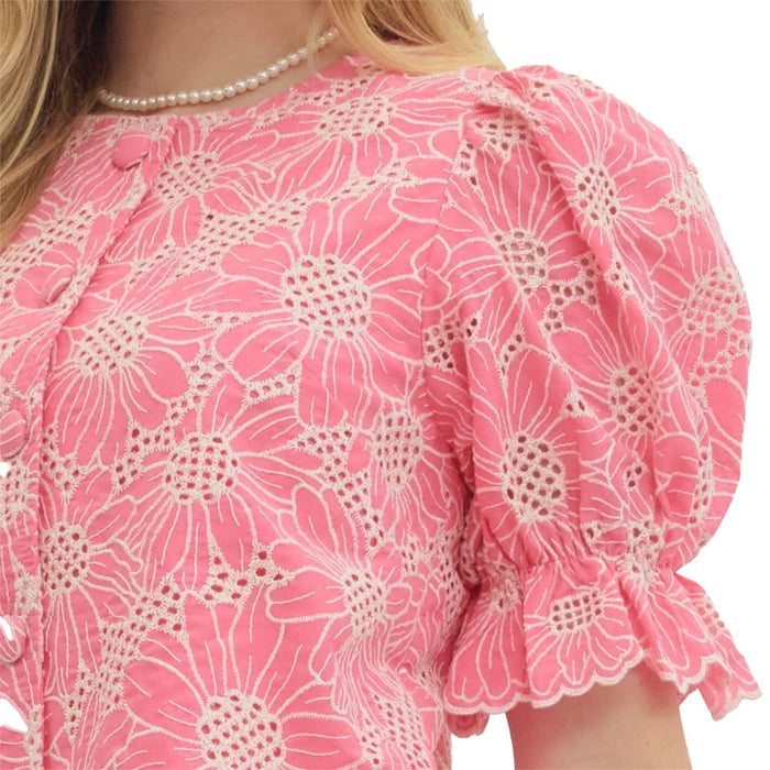 Entro Women's Pink Floral Top