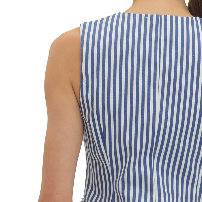 Entro Women's Denim Striped Sleeveless Top