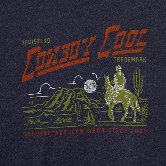 Cowboy Cool Mens Navy Trademark Short Sleeve T-Shirt
