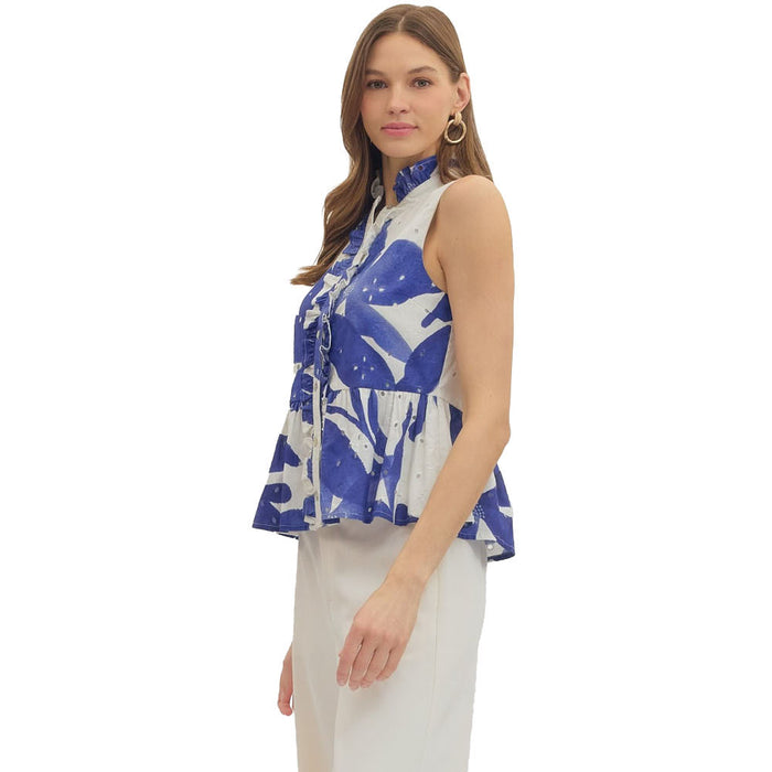 Entro Women's Royal Blue Fashion Top