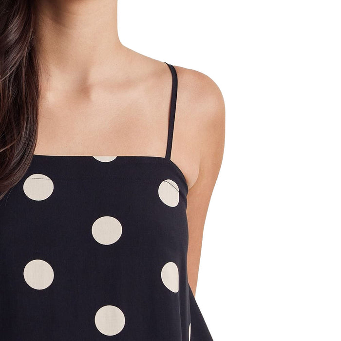 Entro Women's Black Polka Dot with Bow Detail Tank