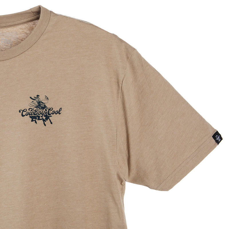 Cowboy Cool Mens Tan Mayhem Short Sleeve T-Shirt