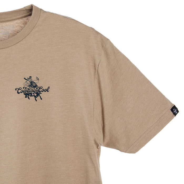 Cowboy Cool Mens Tan Mayhem Short Sleeve T-Shirt