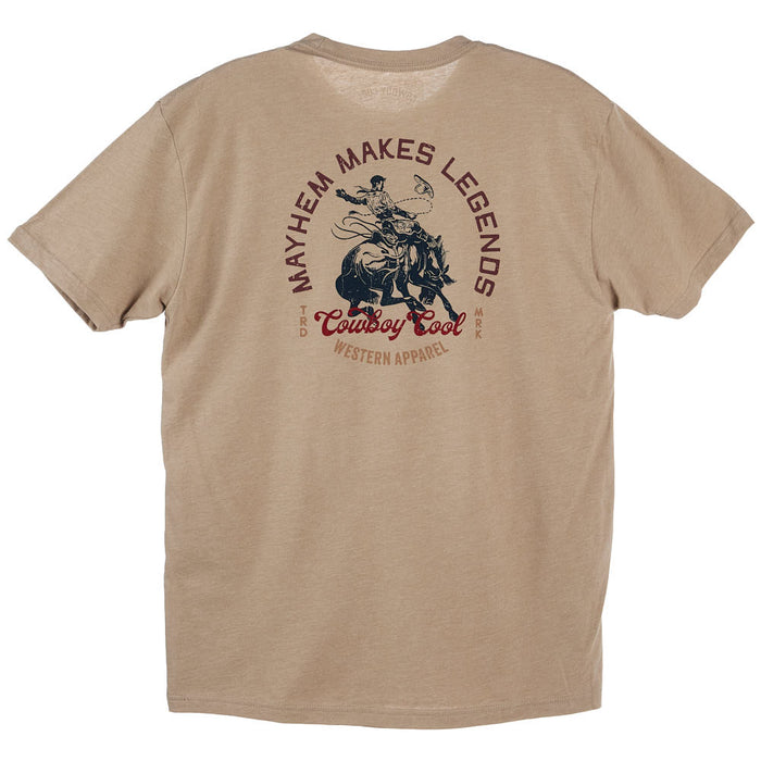 Cowboy Cool Mens Tan Mayhem Short Sleeve T-Shirt