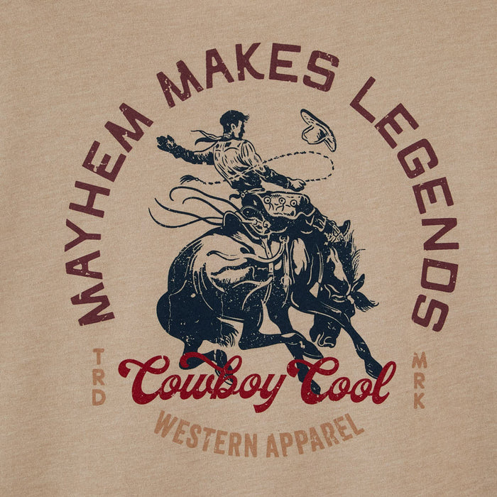 Cowboy Cool Mens Tan Mayhem Short Sleeve T-Shirt