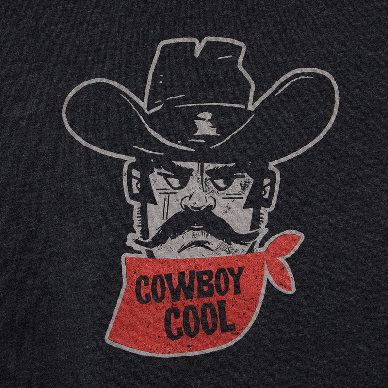Cowboy Cool Mens Charcoal Mustache Cowboy T-Shirt