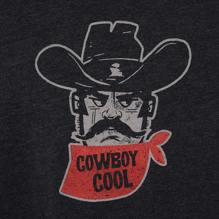 Cowboy Cool Mens Charcoal Mustache Cowboy T-Shirt