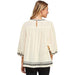 See And Be Seen Women's Cream Trimmed 3/4 Sleeve Top
