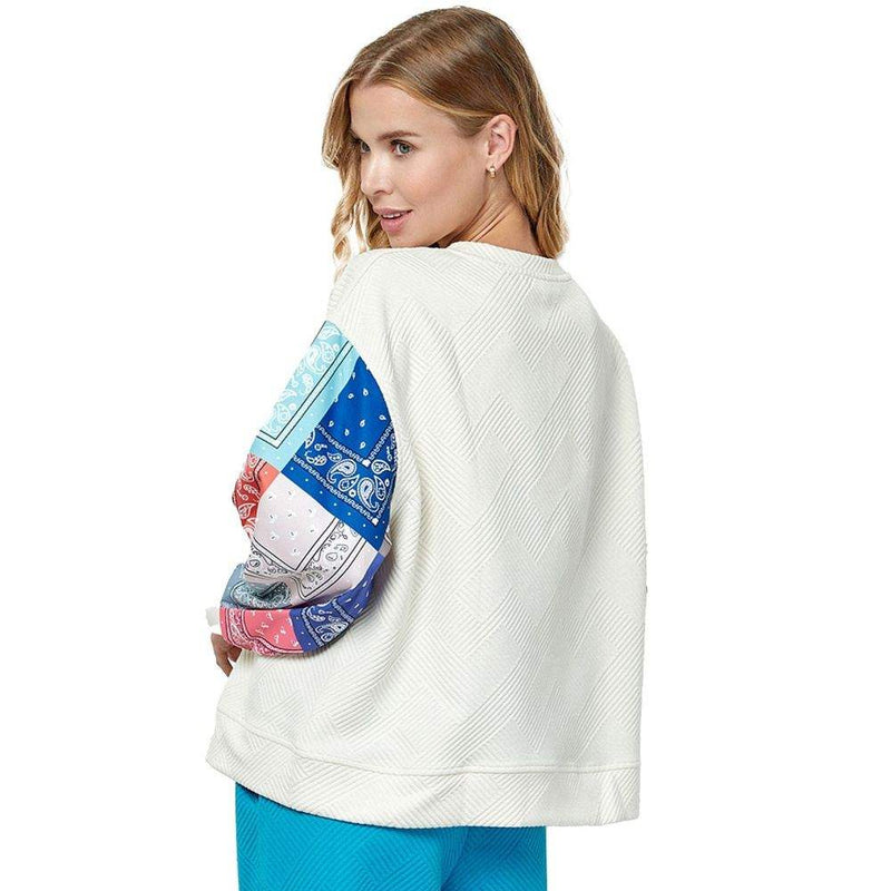 See And Be Seen Women's Cream Patch Print Sleeve Top