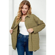 See And Be Seen n Olive Quilted Shacket